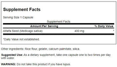 Swanson alfalfa seed capsules close-up shows easy daily nutrition support