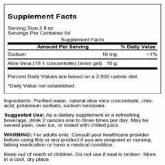 Swanson Aloe Vera 1 gallon bottle label highlights full-spectrum plant-based support