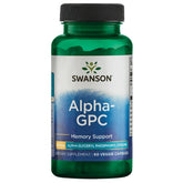 Swanson Alpha-GPC capsules close-up showing easy-to-swallow design.