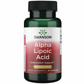 Swanson Alpha Lipoic Acid bottle front, a high-potency daily supplement