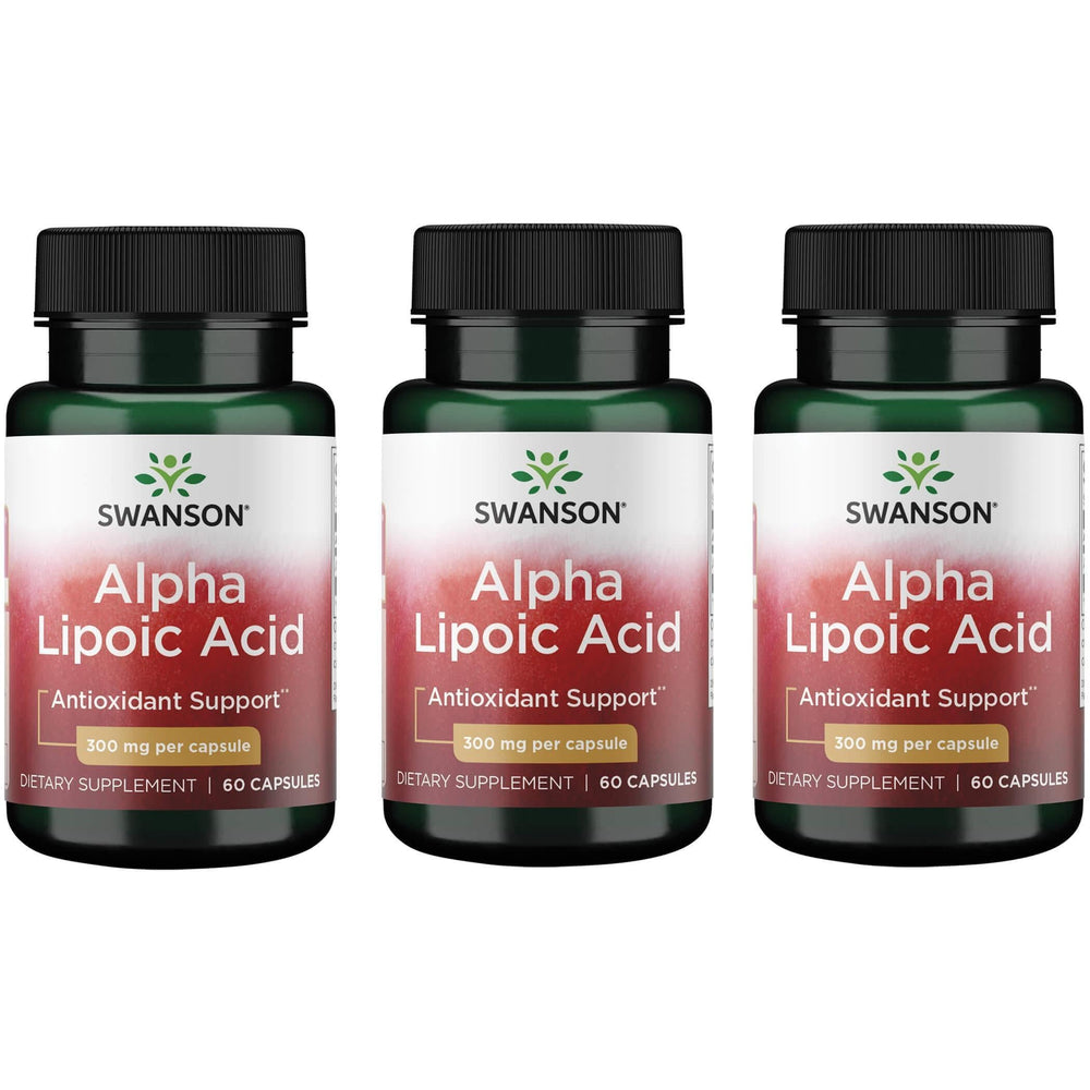 Swanson Alpha Lipoic Acid bottle pour with 60 capsules for daily antioxidant support.