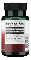 Closeup of Swanson Alpha Lipoic Acid capsules showing the 300 mg dose.