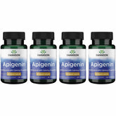 Swanson Apigenin bottle front view highlighting calming cellular support.
