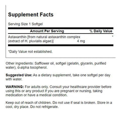 Swanson Astaxanthin antioxidant-support softgel helps protect cells from free radicals.