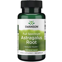 Swanson astragalus root capsules in a bottle for immune support.