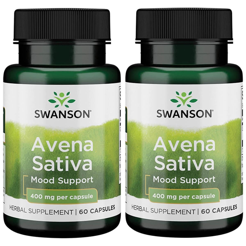 Swanson Avena Sativa Green Oat Grass capsule for nervous system support and daily wellness.