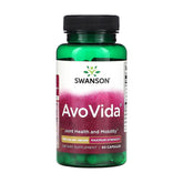 Swanson AvoVida bottle front label highlighting avocado and soybean unsaponifiables for joint support