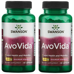Swanson AvoVida bottle image highlighting avocado-soybean unsaponifiables for joint support