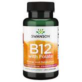 Swanson Vitamin B-12 lozenges bottle supports daily energy metabolism and nervous system health.