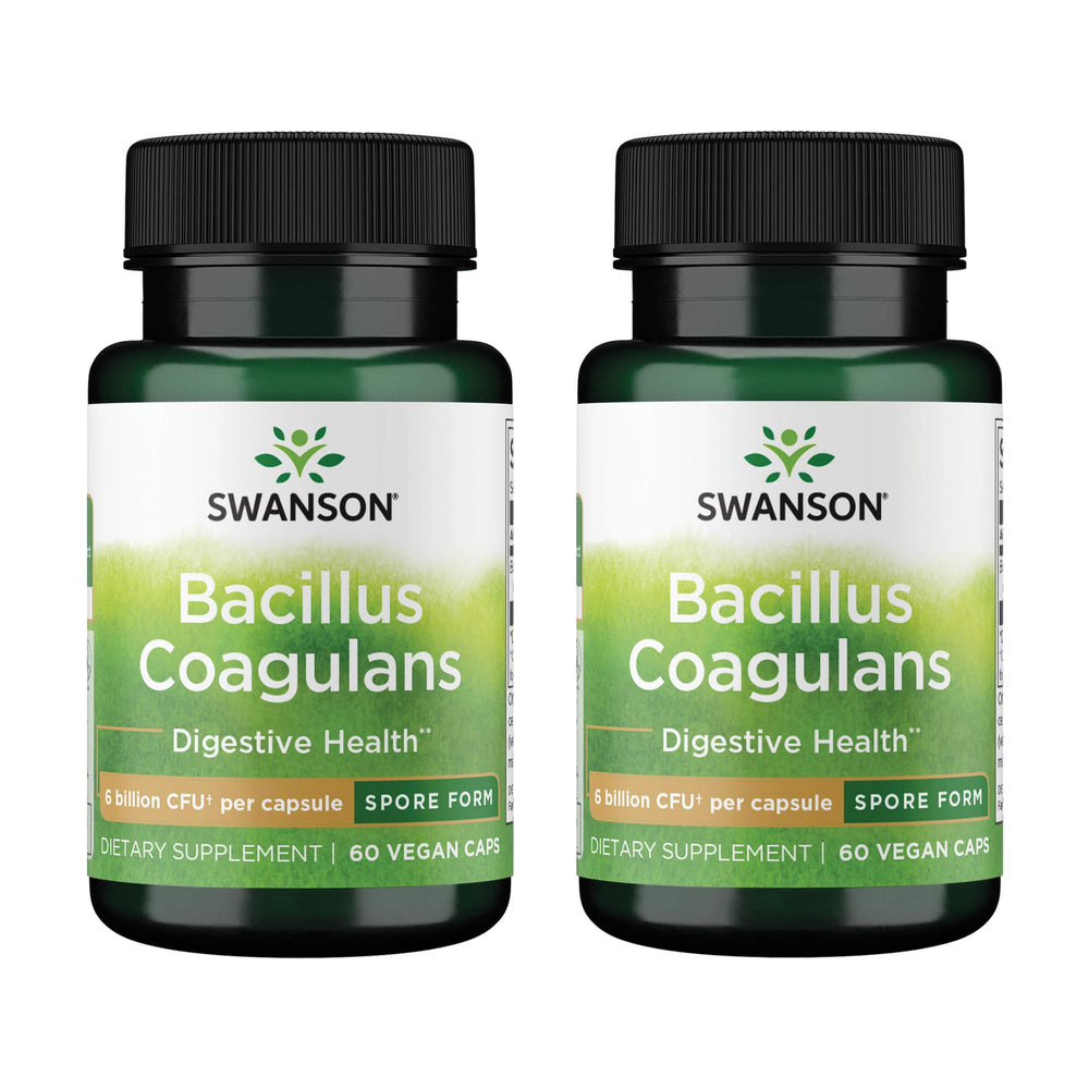 Swanson Bacillus Coagulans bottle front showing convenient daily probiotic use