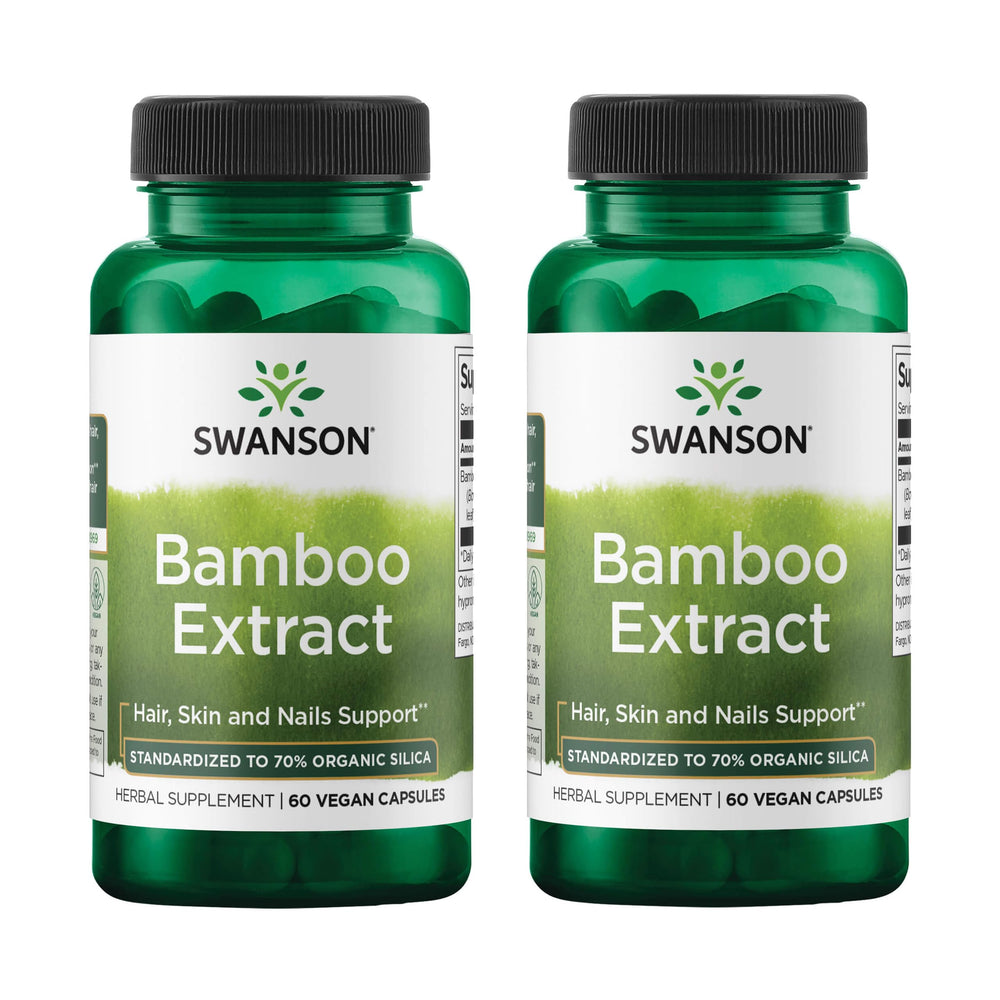 Swanson Bamboo Extract capsules support hair, skin and nails.