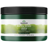 Swanson barley grass juice powder bottle showcases organic formula and antioxidant support.