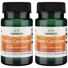 Swanson Beta-Carotene bottle capsules for eye health and immune support.