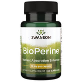 Swanson Bioperine bottle pour enables easy daily capsule use for nutrient support.