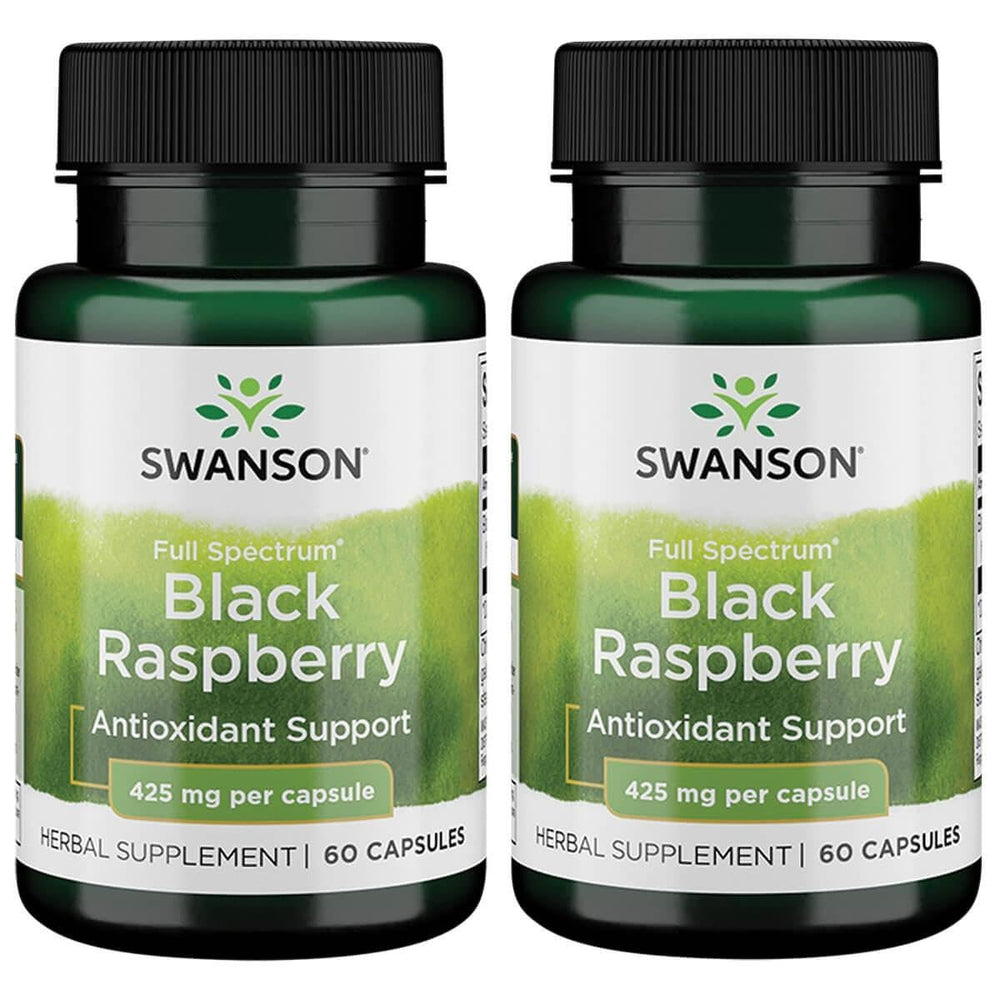 Swanson Black Raspberry bottle with capsules for daily wellness support and vitamin C.