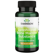 Swanson cápsulas de médula ósea 500 mg, vista del frasco, posible apoyo a la vitalidad.