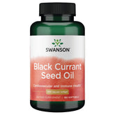 Swanson Black Currant Seed Oil bottle front for immune and heart support.