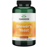 Swanson Brewer's Yeast tablets close-up, rich in B vitamins for energy support.