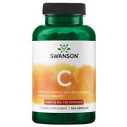 Swanson Buffered Vitamin C bottle with capsules; supports immune function and antioxidant reserve.