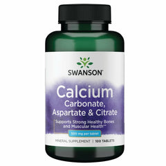 Swanson Calcium 500mg bottle front view highlights clear branding and product focus
