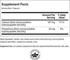 Swanson Calcium Micro Hydroxy with PHOS label, non-GMO and GMP-verified.