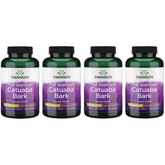 Swanson Catuaba Bark 465 mg bottle pouring, highlighting full spectrum bark formula for natural energy support