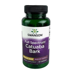 Swanson Catuaba Bark capsules bottle front may support energy and daily stamina.