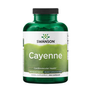 Swanson Cayenne digestive support bottle showing natural ingredients and label emphasis on digestion and circulation benefits