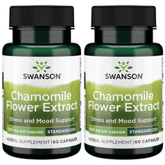 Swanson Chamomile Flower Extract bottle with 500 mg capsules for calming support