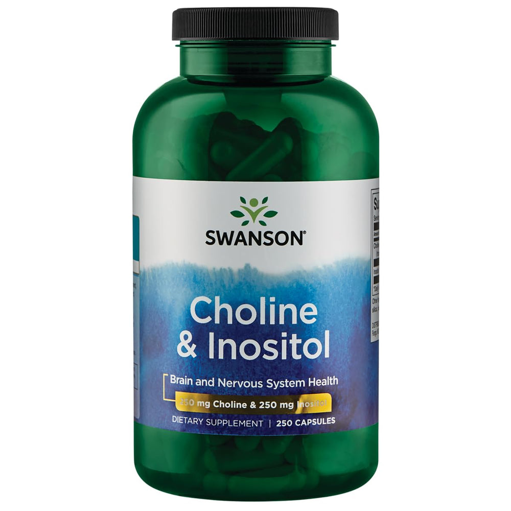 Swanson Choline & Inositol bottle pour for easy daily dosing.