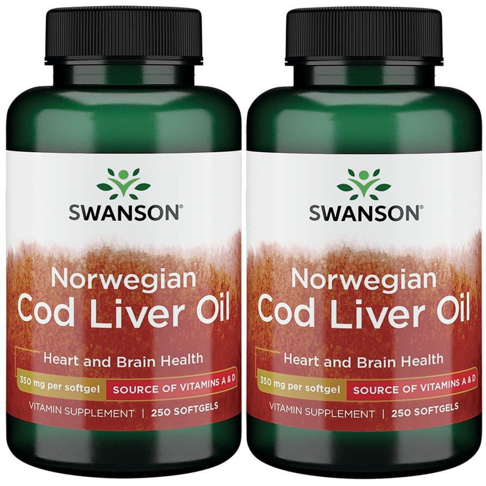 Swanson cod liver oil bottle with omega-3 and vitamins A and D for heart support