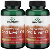 Swanson cod liver oil bottle with omega-3 and vitamins A and D for heart support