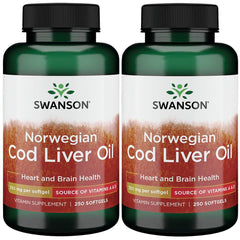 Swanson cod liver oil bottle with omega-3 and vitamins A and D for heart support