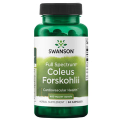 Swanson Coleus Forskohlii 400mg bottle with capsules for daily wellness.