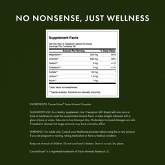 Swanson Concentrace label closeup emphasizing purity and safety certifications