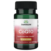 Swanson CoQ10 30 mg bottle with 60 softgels for daily energy support.