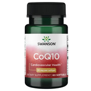 Swanson CoQ10 30 mg bottle with 60 softgels for daily energy support.
