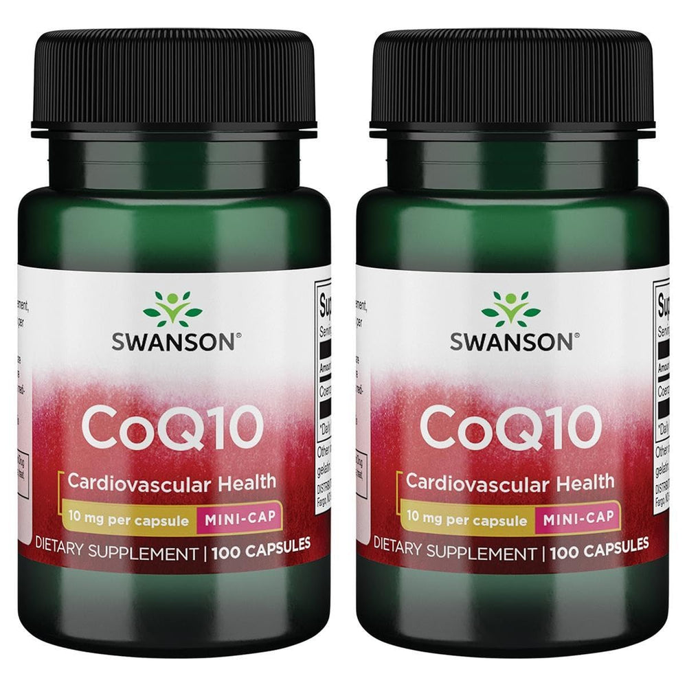 Swanson CoQ10 Mini Cap 10 mg bottle view supports daily cardiovascular wellness