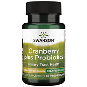 Swanson Cranberry Probiotic capsules, 60 vegetarian capsules, for urinary tract support.