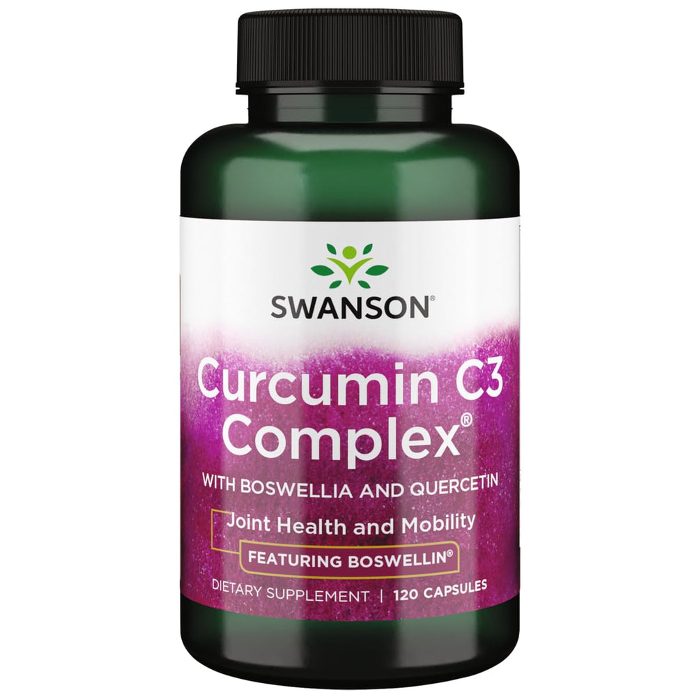 Swanson Curcumin C3 Complex bottle highlights joint support potential