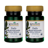 Swanson daily multivitamin bottle supports daily wellness and convenience.