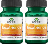 Swanson Deltagold Tocotrienols bottle showing annatto-derived formula for daily wellness.