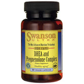Swanson DHEA and Pregnenolone Complex bottle supports daily vitality in a vegetarian capsule.