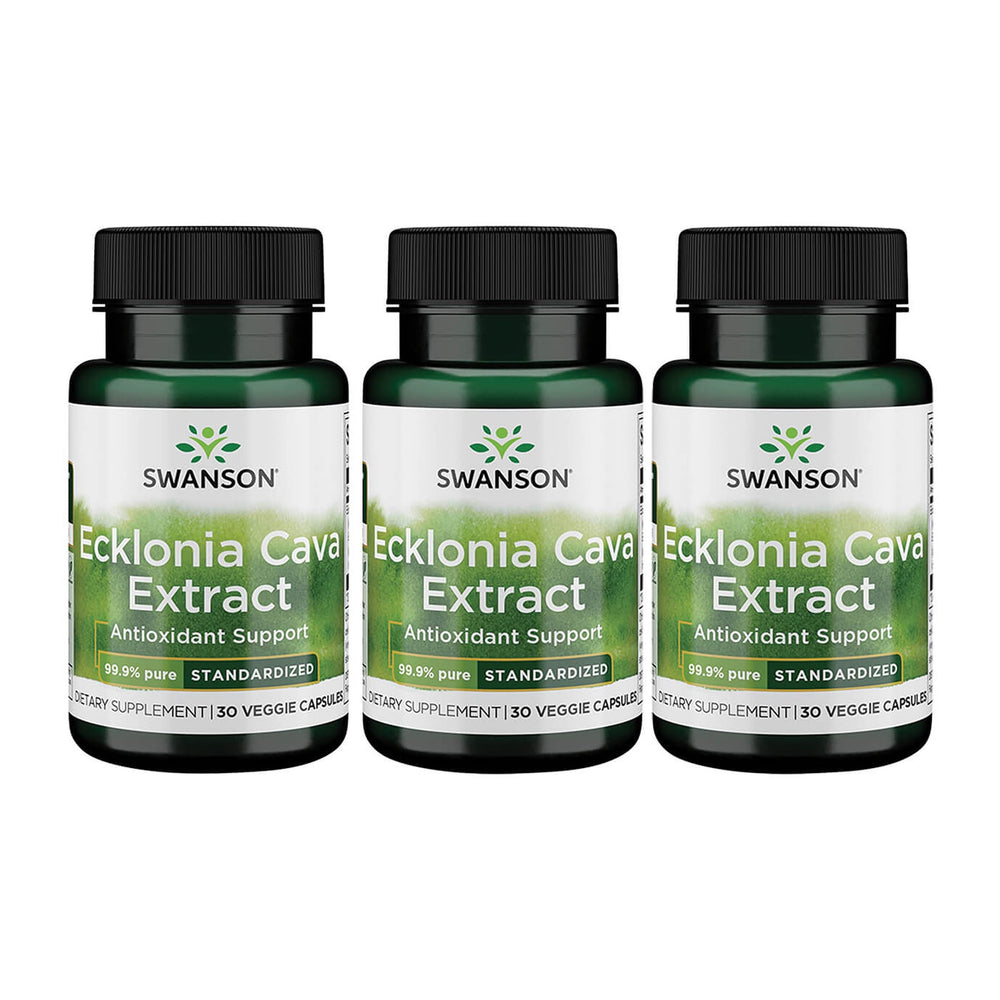 Swanson Ecklonia Cava Extract 3-pack bottle with daily antioxidant support.
