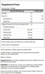 Swanson EFAs organic coconut oil label highlighting certified organic source