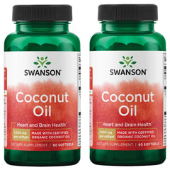 Swanson EFAs Coconut Oil softgels bottle supports daily essential fatty acids intake.