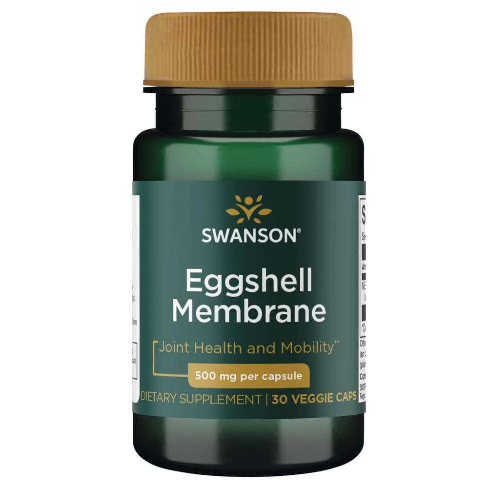 Swanson Eggshell Membrane bottle with capsules, supports joint comfort and daily mobility.