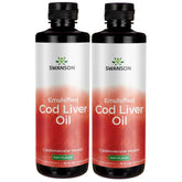 Swanson Emulsified Cod Liver Oil mint bottle highlights mint flavor and smooth texture for easy daily use