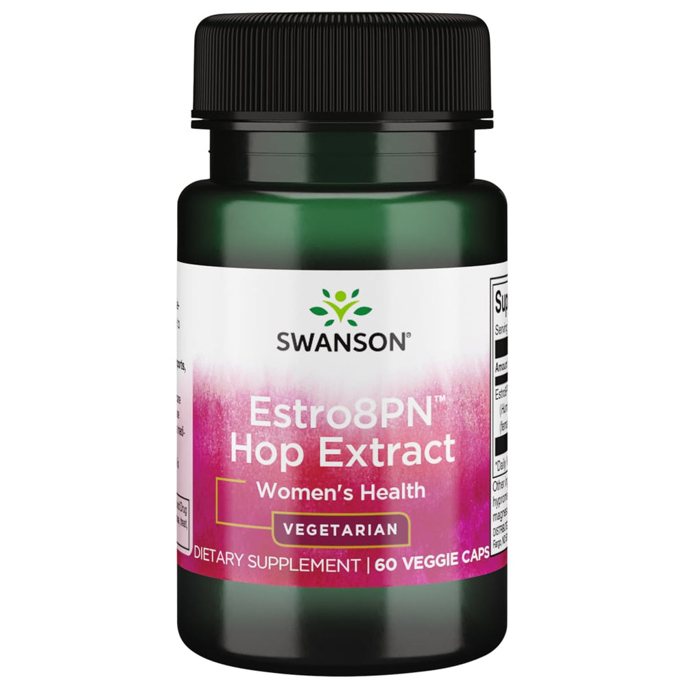 Swanson Estro8Pn Hop Extract bottle with 60 vegetarian capsules for menopause support