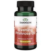 Swanson Evening Primrose Oil 500 mg bottle displaying a premium source for skin moisture and balance.